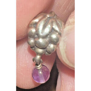 andora Grape Bunch Amethyst Charm – Sterling Silver Dangle Bead